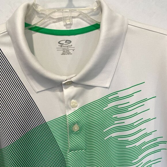 Champion Men's 3-Button White Golf Polo Shirt Size XXL Activewear Short Sleeve - Picture 2 of 16